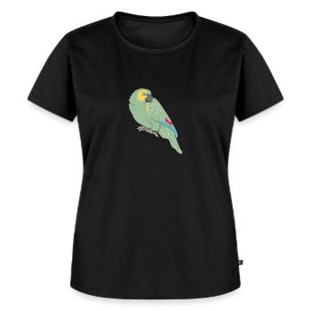 Papegøje: Blåpandet papegøje - Premium økologisk T-shirt til kvinder - sort - Foran - Selfina (174cm)