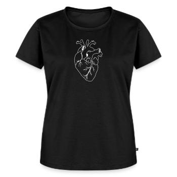 cœur anatomique - T-shirt Premium bio Femme - noir - Devant - Selfina (174cm)