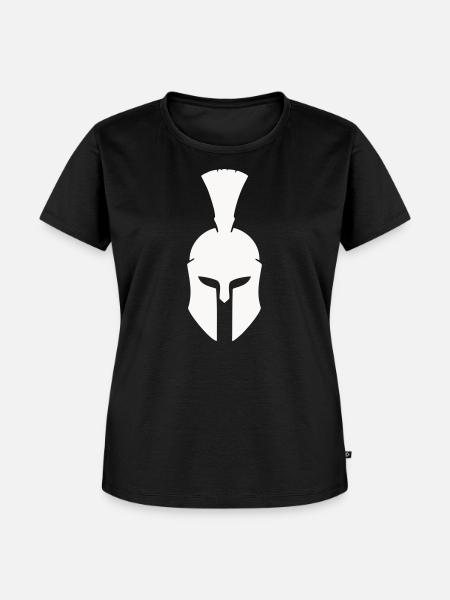 Spartanischer Helm Minimalismus - Frauen Premium Bio T-Shirt - Schwarz