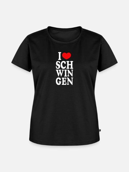 I love Schwingen - Frauen Premium Bio T-Shirt - Schwarz