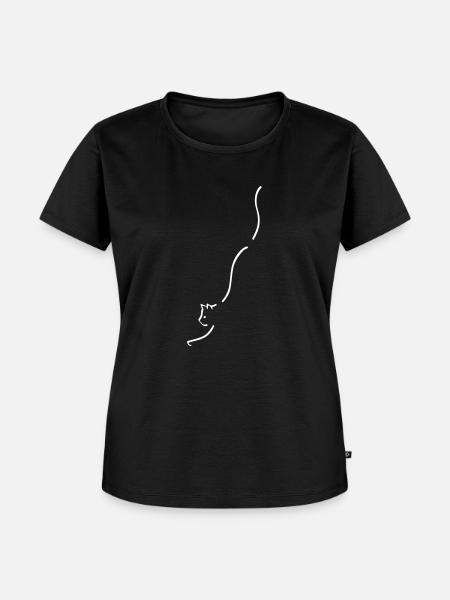 Katze Silhouette - Frauen Premium Bio T-Shirt - Schwarz