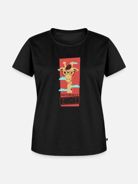 Giraffe - Naturally High - Frauen Premium Bio T-Shirt - Schwarz