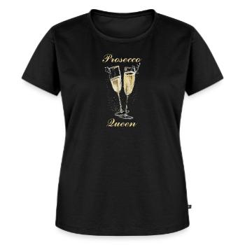 Prosecco Queen JGA Party Club - Frauen Premium Bio T-Shirt - Schwarz - Vorne - Selfina (174cm)