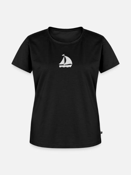 Segelboot - Frauen Premium Bio T-Shirt - Schwarz