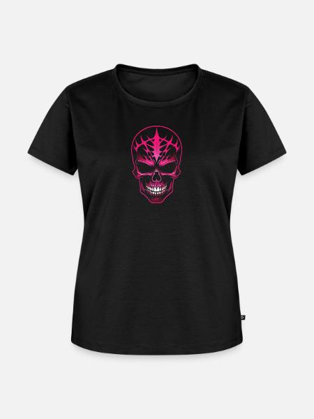 Pink Skull - Frauen Premium Bio T-Shirt - Schwarz