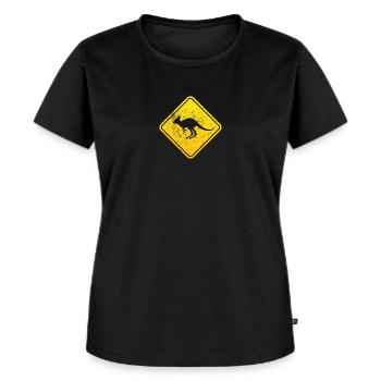 Méfiez-vous des kangourous - T-shirt Premium bio Femme - noir - Devant - Selfina (174cm)