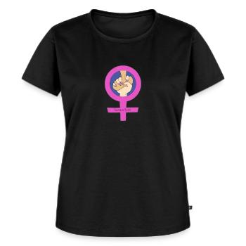 Queen - Frauen Premium Bio T-Shirt - Schwarz - Vorne - Selfina (174cm)