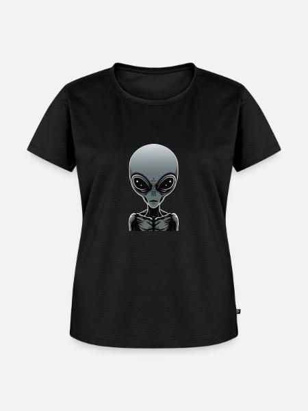 Grauer Außerirdischer - Frauen Premium Bio T-Shirt - Schwarz