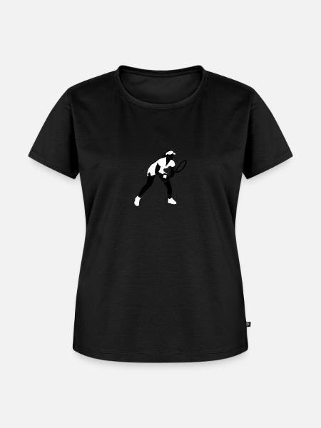 tennis_female_2c - Frauen Premium Bio T-Shirt - Schwarz