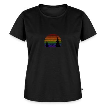 gravel wald - Frauen Premium Bio T-Shirt - Schwarz - Vorne - Selfina (174cm)