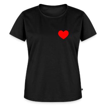 Coeur rouge - T-shirt Premium bio Femme - noir - Devant - Selfina (174cm)
