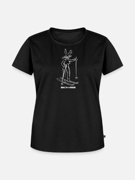 Skihase - Frauen Premium Bio T-Shirt - Schwarz