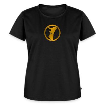 Elsass Gold - Frauen Premium Bio T-Shirt - Schwarz - Vorne - Selfina (174cm)
