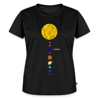 Sonnensystem mit Planeten Standort Erde Sonne - Frauen Premium Bio T-Shirt - Schwarz - Vorne - Selfina (174cm)