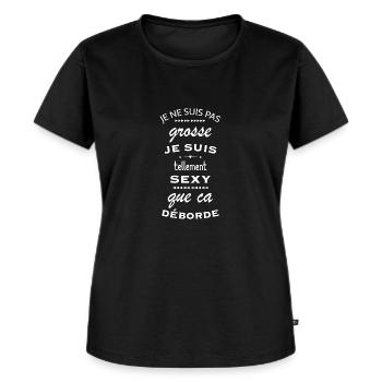 Je ne suis pas grosse je suis sexy - T-shirt Premium bio Femme - noir - Devant - Selfina (174cm)