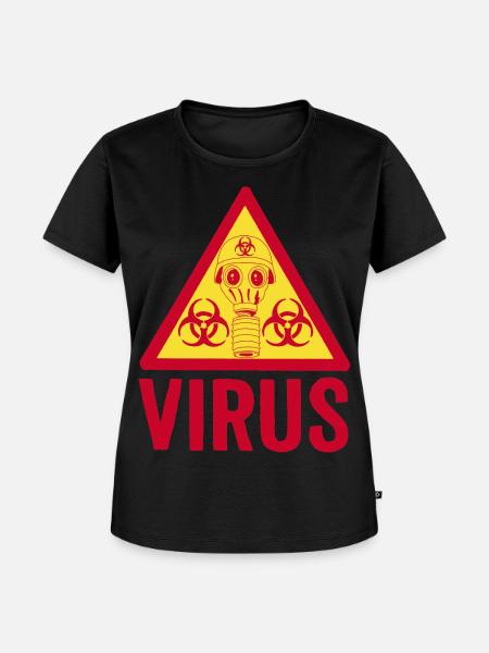 Viraler Krieg (rot und gelb) - Frauen Premium Bio T-Shirt - Schwarz