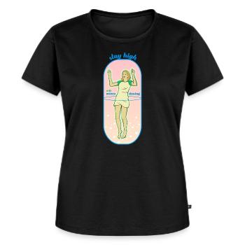 stay high - Frauen Premium Bio T-Shirt - Schwarz - Vorne - Selfina (174cm)