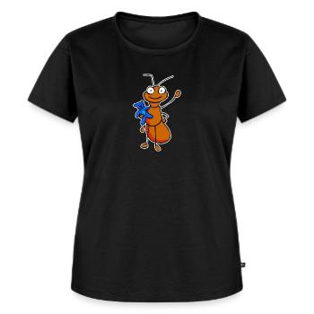 Ameisenbär - Frauen Premium Bio T-Shirt - Schwarz - Vorne - Selfina (174cm)
