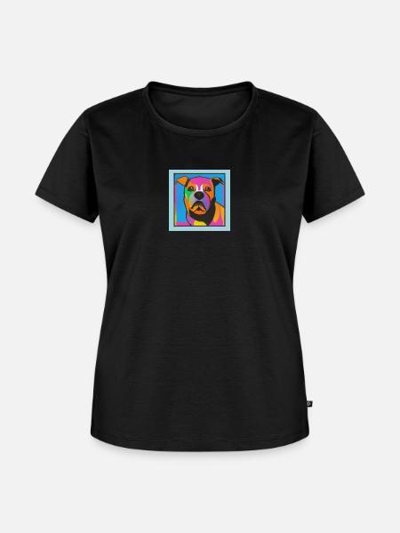 Hund Pop-Art - Frauen Premium Bio T-Shirt - Schwarz