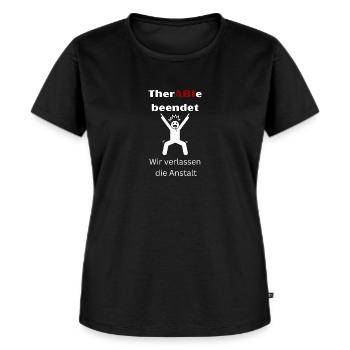 TherABIe beendet weiß - Frauen Premium Bio T-Shirt - Schwarz - Vorne - Selfina (174cm)