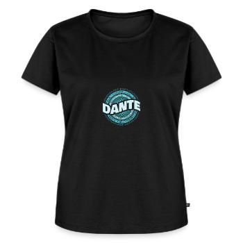 Geschenkidee Dante - Frauen Premium Bio T-Shirt - Schwarz - Vorne - Selfina (174cm)