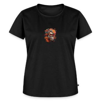 Barbue fleuri ! - T-shirt Premium bio Femme - noir - Devant - Selfina (174cm)