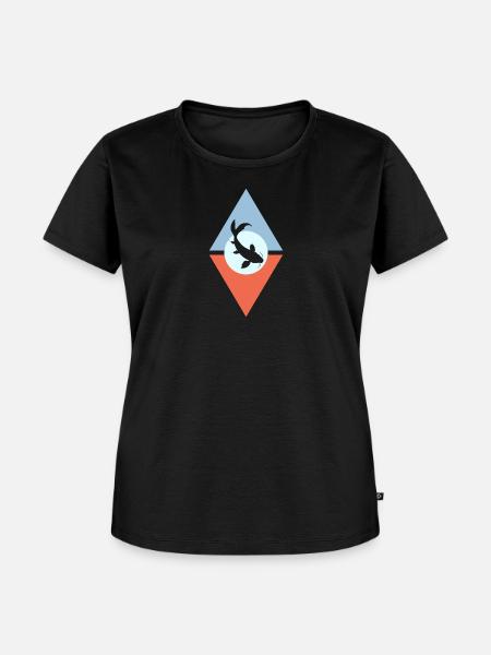 Koi Fisch Fischer - Frauen Premium Bio T-Shirt - Schwarz