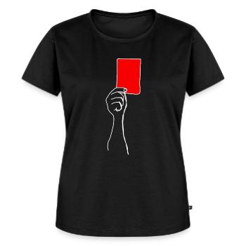 Rote Karte Fußball Sport Schiedsrichter Verwarnung - Frauen Premium Bio T-Shirt - Schwarz - Vorne - Selfina (174cm)