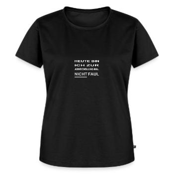 Heute bin ich zur Abwechslung mal nicht faul - Frauen Premium Bio T-Shirt - Schwarz - Vorne - Selfina (174cm)
