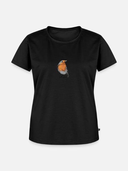 Rotkehlchen - Frauen Premium Bio T-Shirt - Schwarz