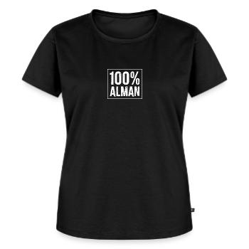 Alman Hundert Prozent - Frauen Premium Bio T-Shirt - Schwarz - Vorne - Selfina (174cm)