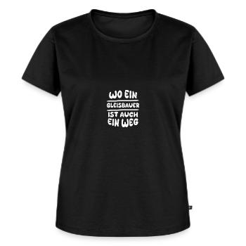 Gleisbauer Gleisbauer - Frauen Premium Bio T-Shirt - Schwarz - Vorne - Selfina (174cm)