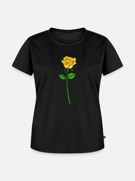 Gelbe Rose mit Stil - Frauen Premium Bio T-Shirt - Schwarz