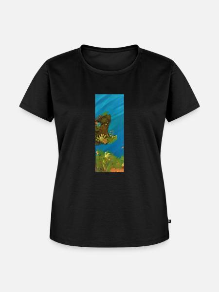 monster,höhle,tiefsee - Frauen Premium Bio T-Shirt - Schwarz