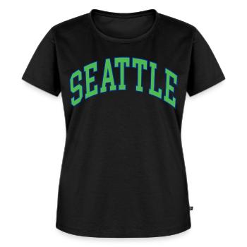 Seattle - Frauen Premium Bio T-Shirt - Schwarz - Vorne - Selfina (174cm)