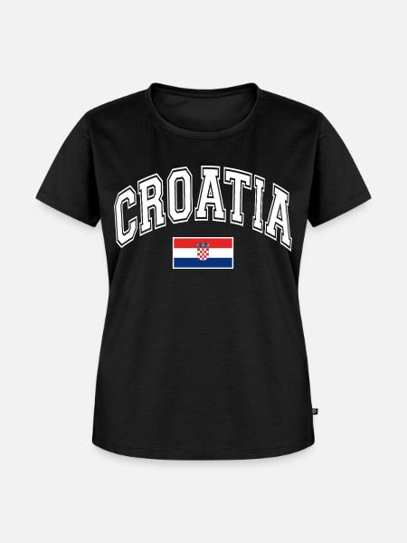 Kroatien Croatia Flagge - Frauen Premium Bio T-Shirt - Schwarz