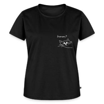 verpeilte Katze hmm süß ecke neugierig - Frauen Premium Bio T-Shirt - Schwarz - Vorne - Selfina (174cm)