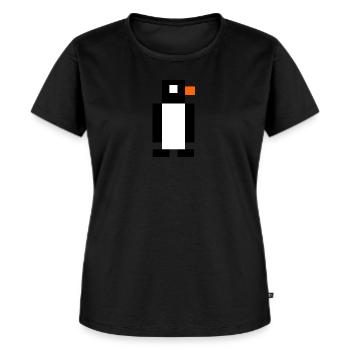 Pixel penguin - Women's Premium Organic T-shirt - black - Front - Selfina (174cm)