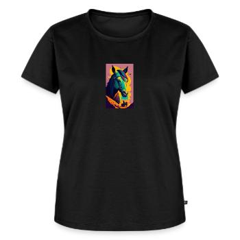 Horse | Horseback riding | Animal | Mount | Colorful - Women's Premium Organic T-shirt - black - Front - Selfina (174cm)