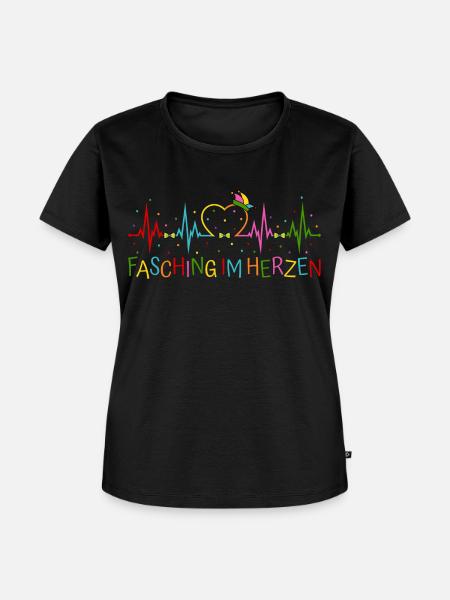 Fasching im Herzen - Frauen Premium Bio T-Shirt - Schwarz