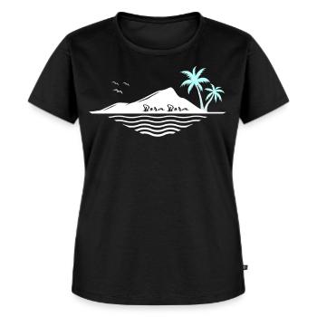 Île de Bora Bora Dream Beach Palmiers Mer Souvenir - T-shirt Premium bio Femme - noir - Devant - Selfina (174cm)