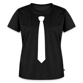 Krawatte - Frauen Premium Bio T-Shirt - Schwarz - Vorne - Selfina (174cm)