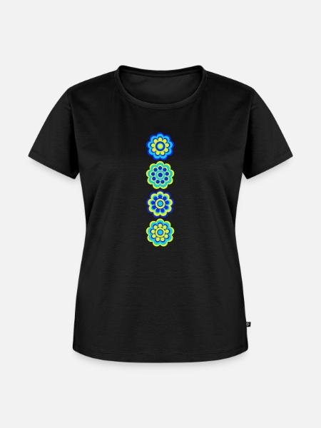 Blaue Blumen - Frauen Premium Bio T-Shirt - Schwarz