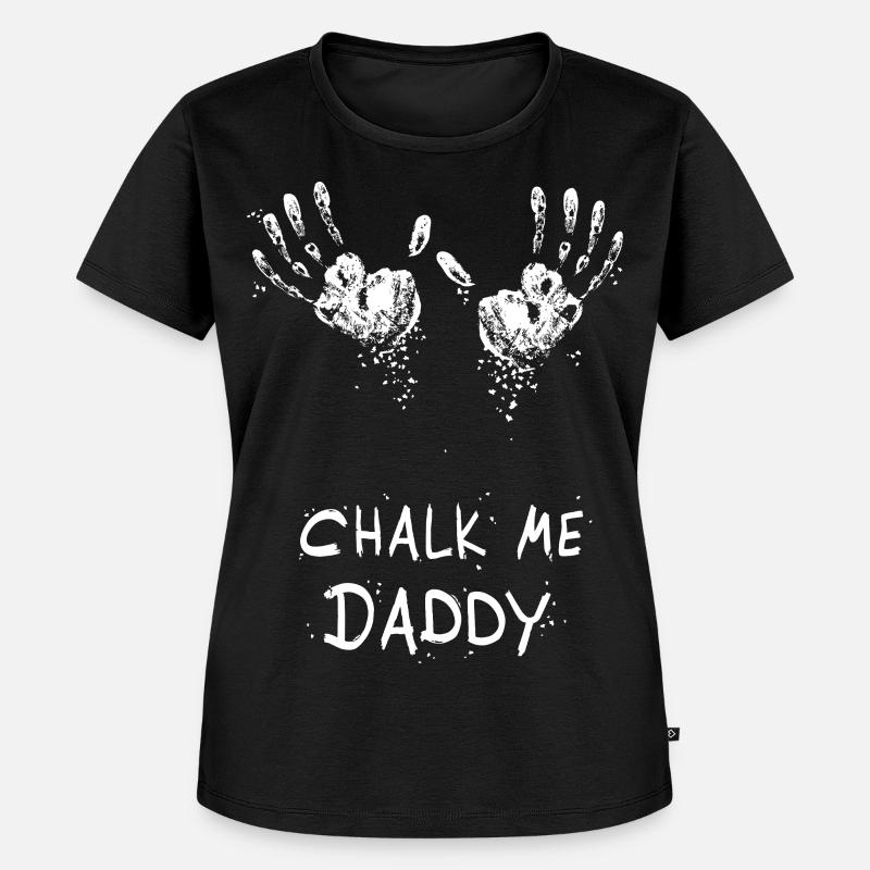 Handprint Chalk Me Daddy - Boulder/ Climbing Pun - Women's Premium Organic T-shirt - black