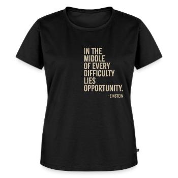 Opportunity - Women's Premium Organic T-shirt - black - Front - Selfina (174cm)