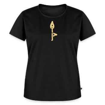 iYpsilon Yoga Baum - Frauen Premium Bio T-Shirt - Schwarz - Vorne - Selfina (174cm)