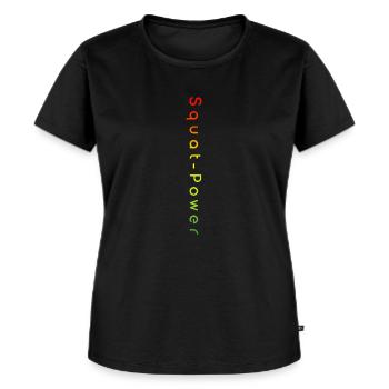 Squat Power 05 - Frauen Premium Bio T-Shirt - Schwarz - Vorne - Selfina (174cm)