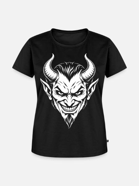 Dämonenkopf - Frauen Premium Bio T-Shirt - Schwarz
