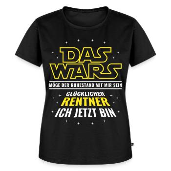 Rente Das wars - Glücklicher Rentner ich jetzt bin - Frauen Premium Bio T-Shirt - Schwarz - Vorne - Selfina (174cm)