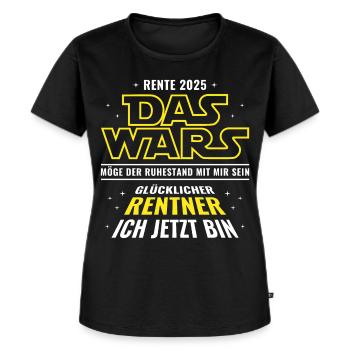 Rente 2025 Das wars - Glücklicher Rentner ich bin - Frauen Premium Bio T-Shirt - Schwarz - Vorne - Selfina (174cm)